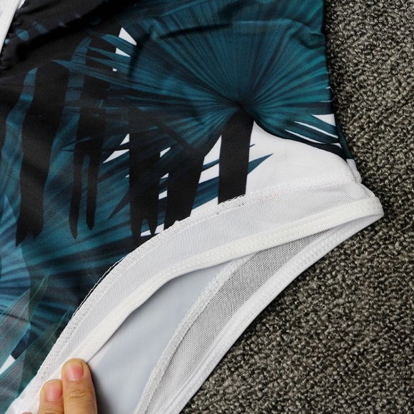 Tropical Deep Plunge Strappy Monokini - Picture 5 of 6